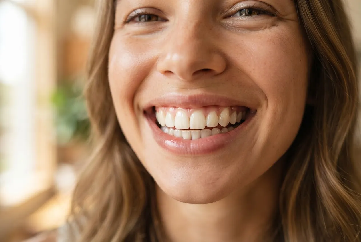 Natural, Radiant Smile Design with perfect healthy teeth