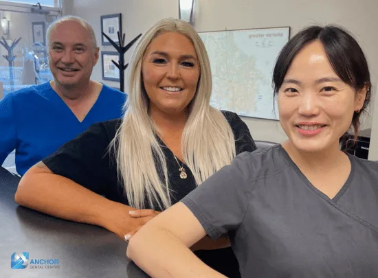 Dr. Henn and the dental assistants